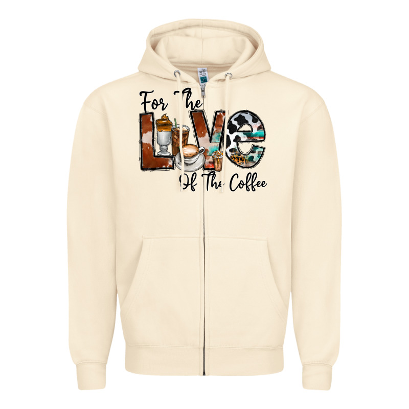 For The Love Of The Coffe Zipper Hoodie by CowhideDigitalArt | Teevron