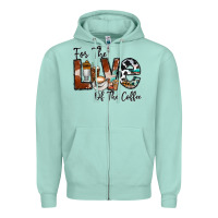 Seafoam for the love of the coffe Zipper Hoodie - CowhideDigitalArt