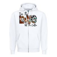 White for the love of the coffe Zipper Hoodie - CowhideDigitalArt