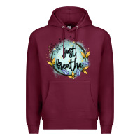 Burgundy just breathe Premium Hoodie - MaliasSmallBusiness