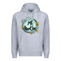 Heather Grey just breathe Premium Hoodie - MaliasSmallBusiness