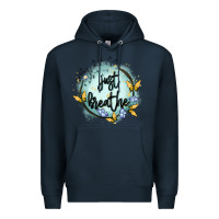 Navy just breathe Premium Hoodie - MaliasSmallBusiness