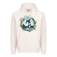 Pale Pink just breathe Premium Hoodie - MaliasSmallBusiness