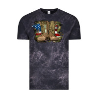 Cloud Black american flag with army boots Vintage Tee - RanaPortraitStore