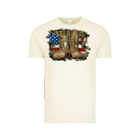 Vintage Arctic american flag with army boots Vintage Tee - RanaPortraitStore