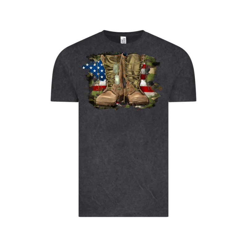 American Flag With Army Boots Vintage Tee by RanaPortraitStore | Teevron