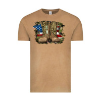 Vintage Camel american flag with army boots Vintage Tee - RanaPortraitStore