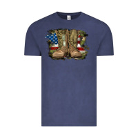 Vintage Denim american flag with army boots Vintage Tee - RanaPortraitStore