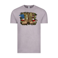 Vintage Zinc american flag with army boots Vintage Tee - RanaPortraitStore