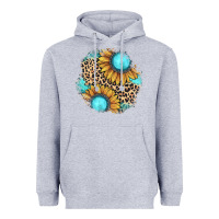 Heather Grey gemstone leopard patch Heavyweight Hoodie - JahusDesignShop