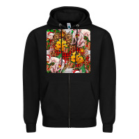 Black christmas pig  tartan with  hay and christmas ligh Zipper Hoodie - FaDigitalArtStudio