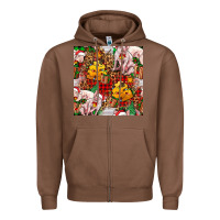 Chestnut christmas pig  tartan with  hay and christmas ligh Zipper Hoodie - FaDigitalArtStudio