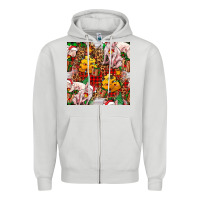 Dove Grey christmas pig  tartan with  hay and christmas ligh Zipper Hoodie - FaDigitalArtStudio