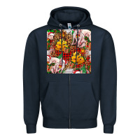 Navy christmas pig  tartan with  hay and christmas ligh Zipper Hoodie - FaDigitalArtStudio
