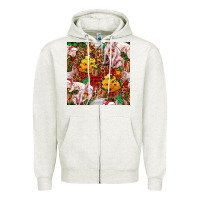 Oatmeal Heather christmas pig  tartan with  hay and christmas ligh Zipper Hoodie - FaDigitalArtStudio