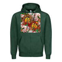 Sports Green christmas pig  tartan with  hay and christmas ligh Zipper Hoodie - FaDigitalArtStudio