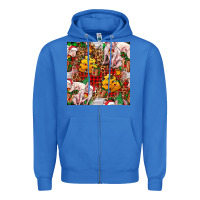 True Royal christmas pig  tartan with  hay and christmas ligh Zipper Hoodie - FaDigitalArtStudio