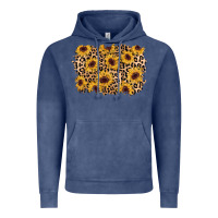 Vintage Denim sunflower leopard background Vintage Hoodie - AdoDesignShop