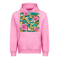 Fuchsia Pink hair clasp and sea shells with leopard beach seamless pattern bbs Urban Hoodie - BundleAndBundleShop