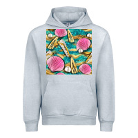 Heather Grey hair clasp and sea shells with leopard beach seamless pattern bbs Urban Hoodie - BundleAndBundleShop