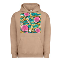 Pigment Burro hair clasp and sea shells with leopard beach seamless pattern bbs Urban Hoodie - BundleAndBundleShop