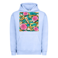 Pigment Grape Ice hair clasp and sea shells with leopard beach seamless pattern bbs Urban Hoodie - BundleAndBundleShop