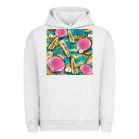 Pigment Lunar Rock hair clasp and sea shells with leopard beach seamless pattern bbs Urban Hoodie - BundleAndBundleShop