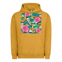 Pigment Peanut Butter hair clasp and sea shells with leopard beach seamless pattern bbs Urban Hoodie - BundleAndBundleShop