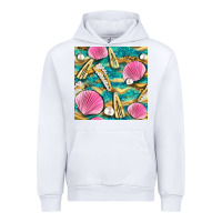 White hair clasp and sea shells with leopard beach seamless pattern bbs Urban Hoodie - BundleAndBundleShop