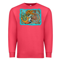 Cardinal western wooden wheel cowboy boots Premium Sweatshirt - AdoDesignShop