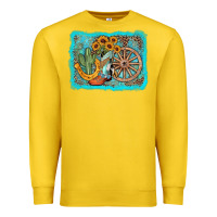 Lemon western wooden wheel cowboy boots Premium Sweatshirt - AdoDesignShop