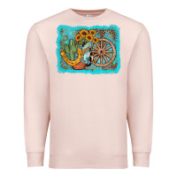 Pale Pink western wooden wheel cowboy boots Premium Sweatshirt - AdoDesignShop