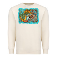 Sandshell western wooden wheel cowboy boots Premium Sweatshirt - AdoDesignShop
