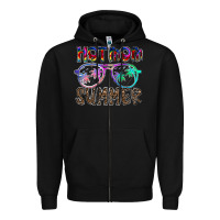 Black hot mom summer Zipper Hoodie - CowhideDigitalArt