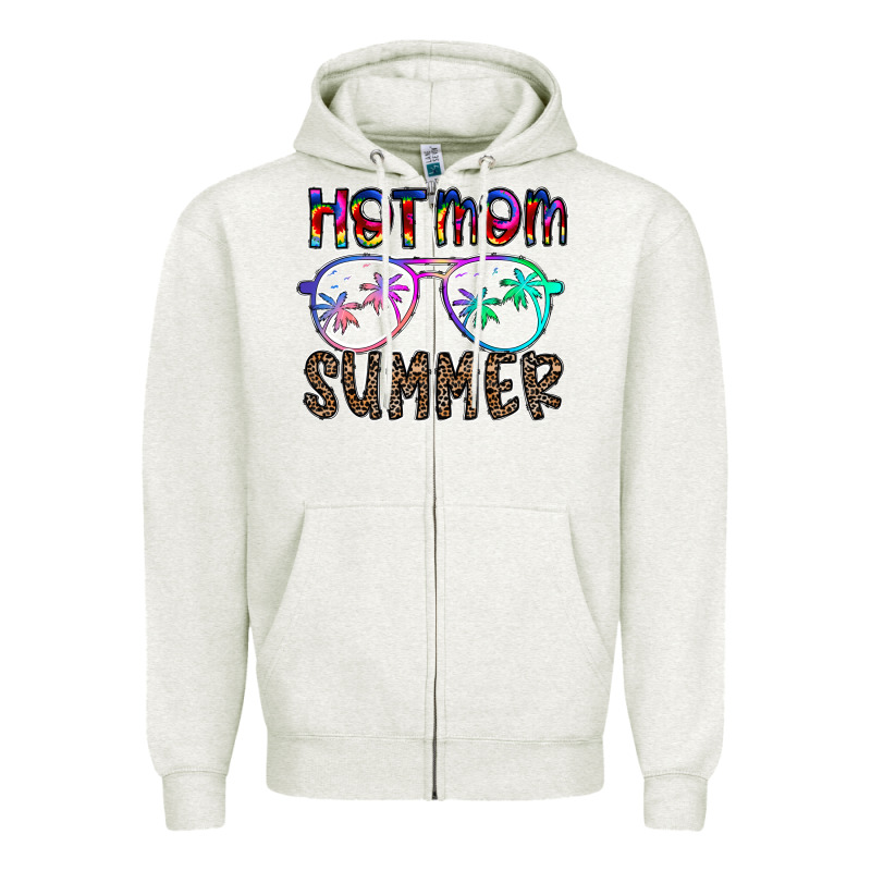 Hot Mom Summer Zipper Hoodie by CowhideDigitalArt | Teevron