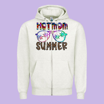 Hot Mom Summer Zipper Hoodie Designed By Cowhidedigitalart