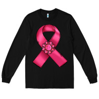 Black breast cancer awareness ribbon Long Sleeve Tee - RanaPortraitStore