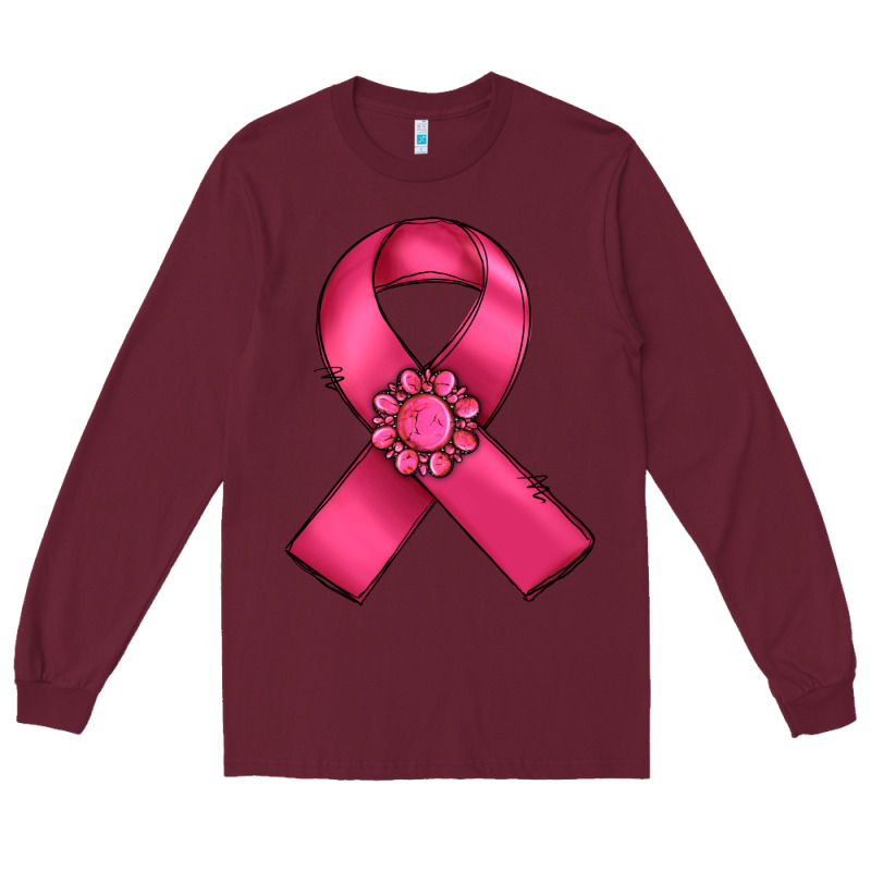 Breast Cancer Awareness Ribbon Long Sleeve Tee by RanaPortraitStore | Teevron