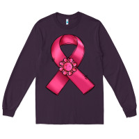 Plum breast cancer awareness ribbon Long Sleeve Tee - RanaPortraitStore