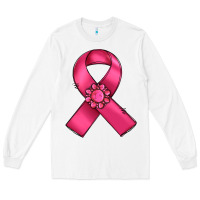 White breast cancer awareness ribbon Long Sleeve Tee - RanaPortraitStore