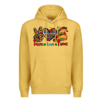 Antique Gold peace love tacos Premium Hoodie - AdoDesignShop