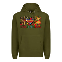 Army Green peace love tacos Premium Hoodie - AdoDesignShop