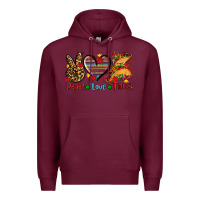 Burgundy peace love tacos Premium Hoodie - AdoDesignShop