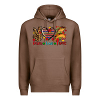 Chestnut peace love tacos Premium Hoodie - AdoDesignShop