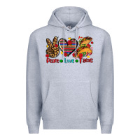 Heather Grey peace love tacos Premium Hoodie - AdoDesignShop