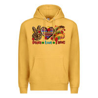 Mustard peace love tacos Premium Hoodie - AdoDesignShop