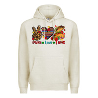 Oatmeal Heather peace love tacos Premium Hoodie - AdoDesignShop