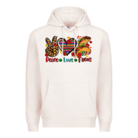 Pale Pink peace love tacos Premium Hoodie - AdoDesignShop