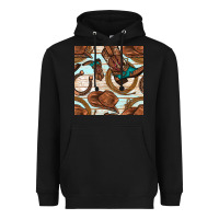 Black cowboy western seamless pattern Heavyweight Hoodie - BundleAndBundleShop
