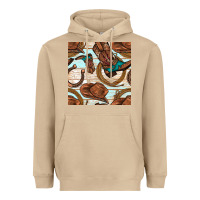 Mushroom cowboy western seamless pattern Heavyweight Hoodie - BundleAndBundleShop